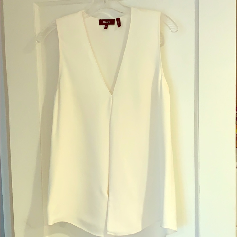 Theory Ivory Silk Shirt Size M